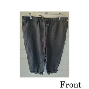 Linen black capri pants